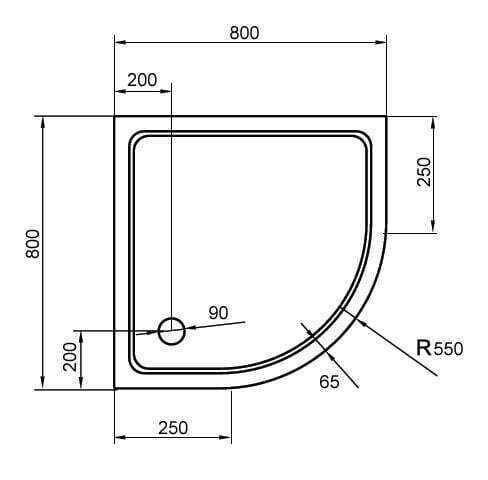 Фотография товара Cezares Tray TRAY-M-R-80-550-15-W