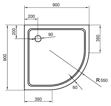 Фотография товара Cezares Tray TRAY-M-R-90-550-15-W