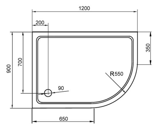 Фотография товара Cezares Tray TRAY-M-RH-120/90-550-35-W-L