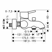 Смеситель для ванны Hansgrohe Talis S 32420000