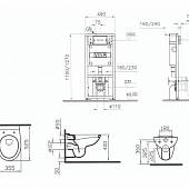 Комплект подвесного унитаза 3 в 1 Vitra Normus 9773B003-7203