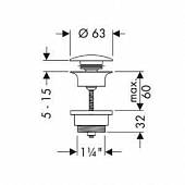 Сливной набор для раковины, Push-Open, Hansgrohe 50100000