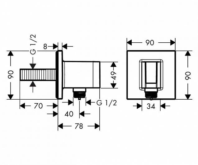 Фотография товара Hansgrohe Fixfit Porter Square 26486000