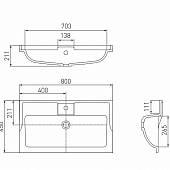 Комплект мебели 80 см, дуб бежевый, Акватон Леон 80 1A186301LBPR0-K