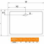 Душевой поддон 90х80 см Cezares TRAY-M-AH-90/80-35-W