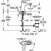 Смеситель для раковины (д.к), белый, Grohe Eurostyle 23374LS3