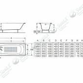 Ванна чугунная 100*70 см Roca Continental 211507001