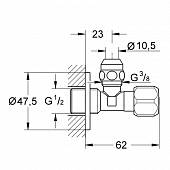 Угловой вентиль c 1/2 на 3/8 Grohe 2201700M