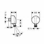 Подключение душевого шланга Hansgrohe Fixfit Е 27505000