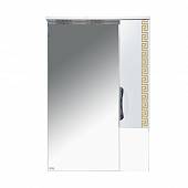 Шкаф-зеркало 70 см, белый/золотая патина, правый, Misty Престиж 70 R Э-Прсж02070-013ПЗлп