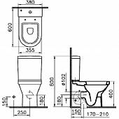 Унитаз компакт, микролифт Vitra S50 9798B003-7201