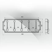 Вешалка 5 крючков, белый/хром Elghansa Hermitage HRM-690-White/Chrome