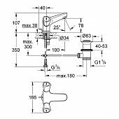 Смеситель для раковины (д.к) Grohe Costa 21255001