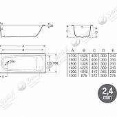 Ванна стальная 100*70 см Roca Contesa 212107001