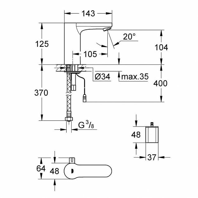 Фотография товара Grohe Eurosmart Cosmopolitan E 36327001Gr