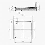 Душевой поддон 90x90 Kaldewei Superplan 390-1 446900010001