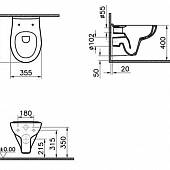 Унитаз подвесной, безободной Vitra S20 7741B003-0075