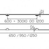 Полочка 125 см Keuco Edition 300 30010001200