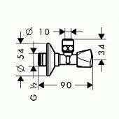 Цанговое подсоединение, вентиль Hansgrohe  Metropol E 13902000