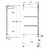 Полотенцесушитель электрический, хром, Margaroli Sereno 5824704CRNB