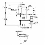 Смеситель для раковины (д.к) Grohe Eurosmart Cosmopolitan 2339600E