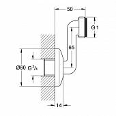 S-образный эксцентрик 3/4" x 1" регулируемый 65 мм  GROHE 12482000