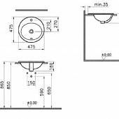 Раковина 48 см Vitra S20 5467B003-0001