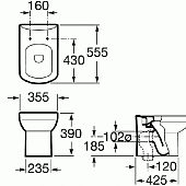 Унитаз приставной, чаша Roca Dama Senso Compacto 347517000