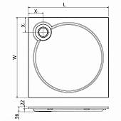 Душевой поддон 90х90 см, терракот, Cezares TRAY-S-A-90-56-TR