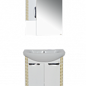 Шкаф-зеркало 60 см, белый/золотая патина, левый, Misty Престиж 60 L Э-Прсж02060-013ЛЗлп