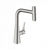 Смеситель для кухни, сталь, Hansgrohe Metris Select 14857800