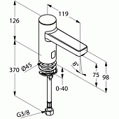 Смеситель для раковины электронный Kludi Zenta 3820205