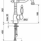 Смеситель для раковины (д.к), бронза, Webert Alexandra AL831802065