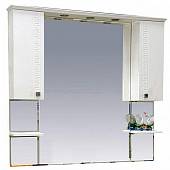 Шкаф-зеркало 120 см, белый фактурный, Misty Олимпия 120 П-Оли02120-012