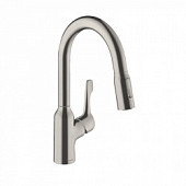 Смеситель для кухни 183 мм, выдвижной излив, под сталь Hansgrohe M43 71811800