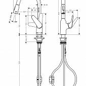 Смеситель для кухни 183 мм, выдвижной излив Hansgrohe M429-H180 71801000