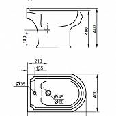 Биде напольное Cezares King Palace CZR-618-T