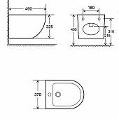 Биде подвесное черное Aquame AQM2102MB