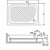 Душевой поддон 80х120 см, белый, RGW Acrylic B/CL-S 16180282-51