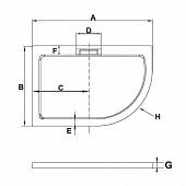 Душевой поддон 80х100 см, левый, RGW Acrylic With STone AWS-41 03190480-01L