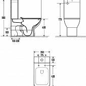 Унитаз-компакт Rimless c сиденьем SoftClose, без бачка, AQUAme AQM1004