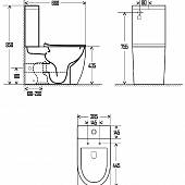 Унитаз-компакт Rimless c сиденьем SoftClose, без бачка, AQUAme AQM1002