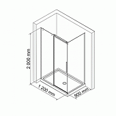 Душевой уголок 120х90 см WasserKRAFT Alme 15R07