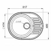 Мойка кварцевая 620*480 мм, овальная GranFest Quarz GF-Z-58 серый