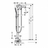 Смеситель для ванны напольный, хром/золото, Hansgrohe Metropol 31445090