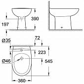 Биде напольное Grohe Bau Ceramic 39432000