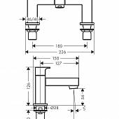 Смеситель на борт ванны, черный матовый, Hansgrohe Vernis Shape 71452670