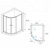 Душевой уголок 80х100 см, стекло прозрачное, RGW Classic CL-61 04096180-11