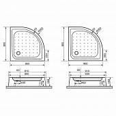 Душевой поддон 80х80 см, белый, RGW Acrylic Lux/TN-Р 16180488-21