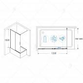 Шторка на ванну 120 см, стекло прозрачное, RGW Screens SC-43 34114312-11
